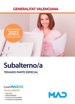 Imagen de Temario Parte Especial Subalterno/A Generalitat Valenciana, 2023