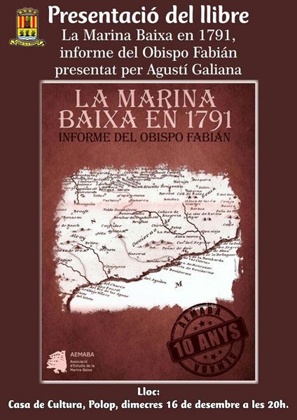 Imagen de La Marina Baixa en 1791 "Informe del obispo Fabián"