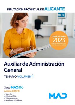 Imagen de Temario Volumen 1 Auxiliar de Administración General de la Diputación Provincial de Alicante, 2023