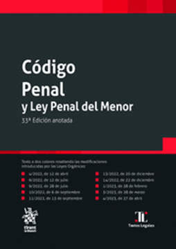 Imagen de Código Penal y Ley Penal del Menor, 33ª ed, 2023