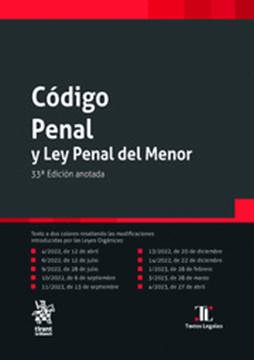 Imagen de Código Penal y Ley Penal del Menor, 33ª Ed, 2023