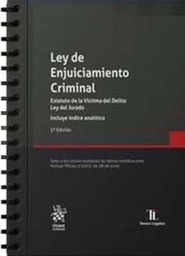 Imagen de Ley de Enjuiciamiento Criminal (Anillas), 3ª Ed, 2023 "Estatuto de la Víctima del Delito. Ley del Jurado. Incluye Índice Analítico"