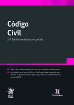 Imagen de Codigo Civil , 30ª Ed, 2023 "Anotada y Concordada"
