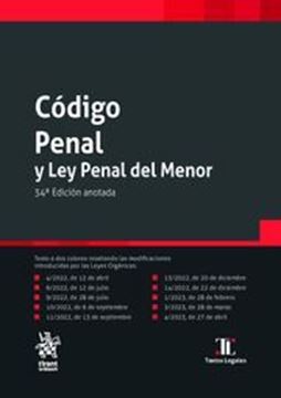 Imagen de Código Penal y Ley Penal del Menor, 34ª Ed, 2023