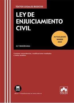 Imagen de Ley de Enjuiciamiento Civil 25º Ed. 2024 "Contiene Concordancias, Modificaciones Resaltadas e Índice Analítico"