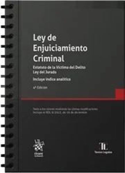 Imagen de Ley de Enjuiciamiento Criminal, 4ª Ed. 2024 (Anillas) "Estatuto de la Víctima del Delito. Ley del Jurado. Incluye Índice Analítico"